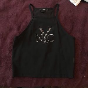 Forever21 Nyc Sheer Black Tank Size Small